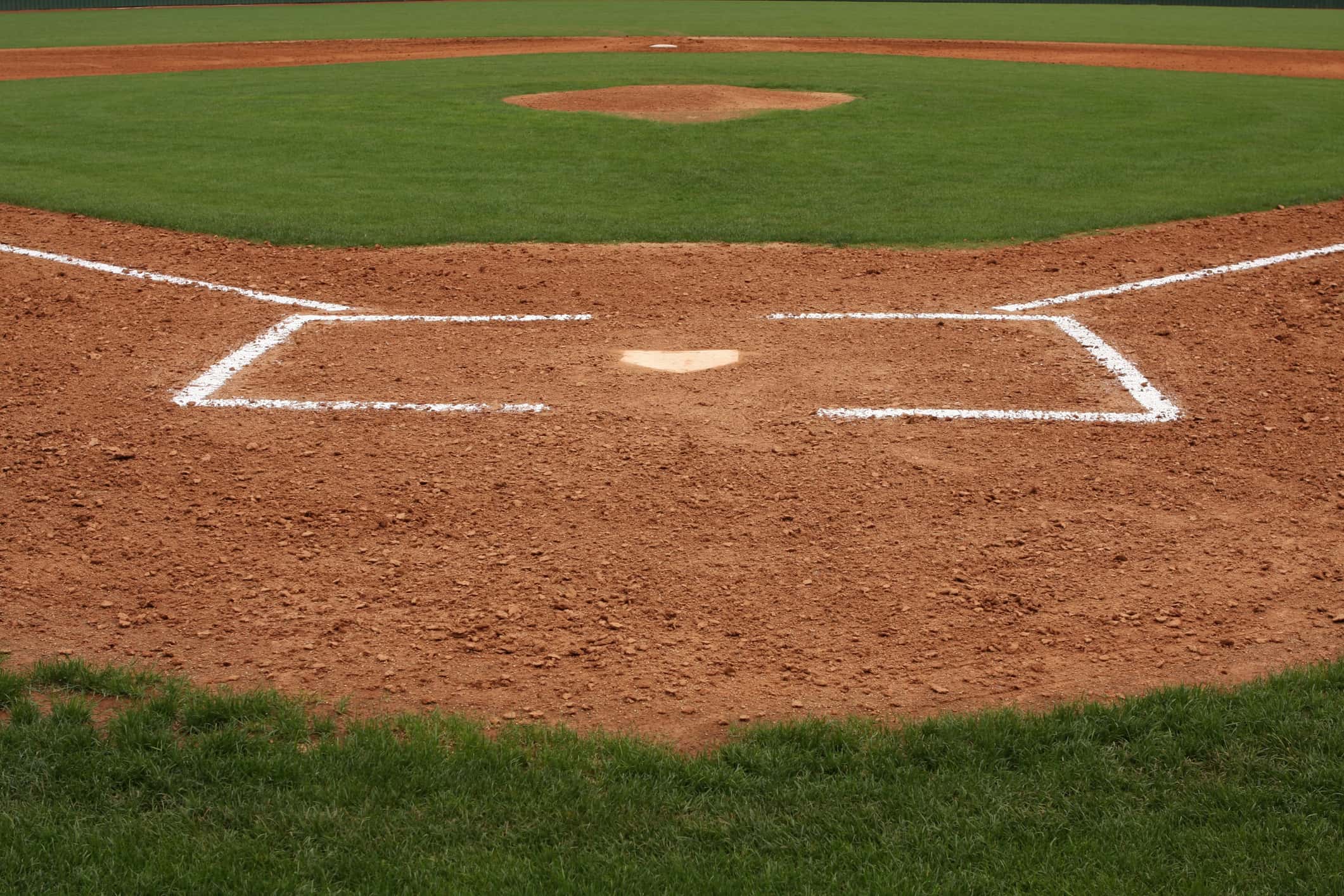 Home Plate and Infield of a Baseball Field