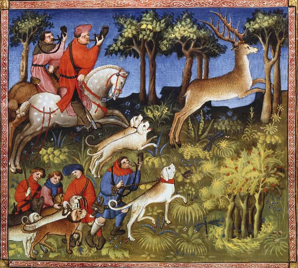 Depiction of deer hunt with Gaston III of Fox-Bearn