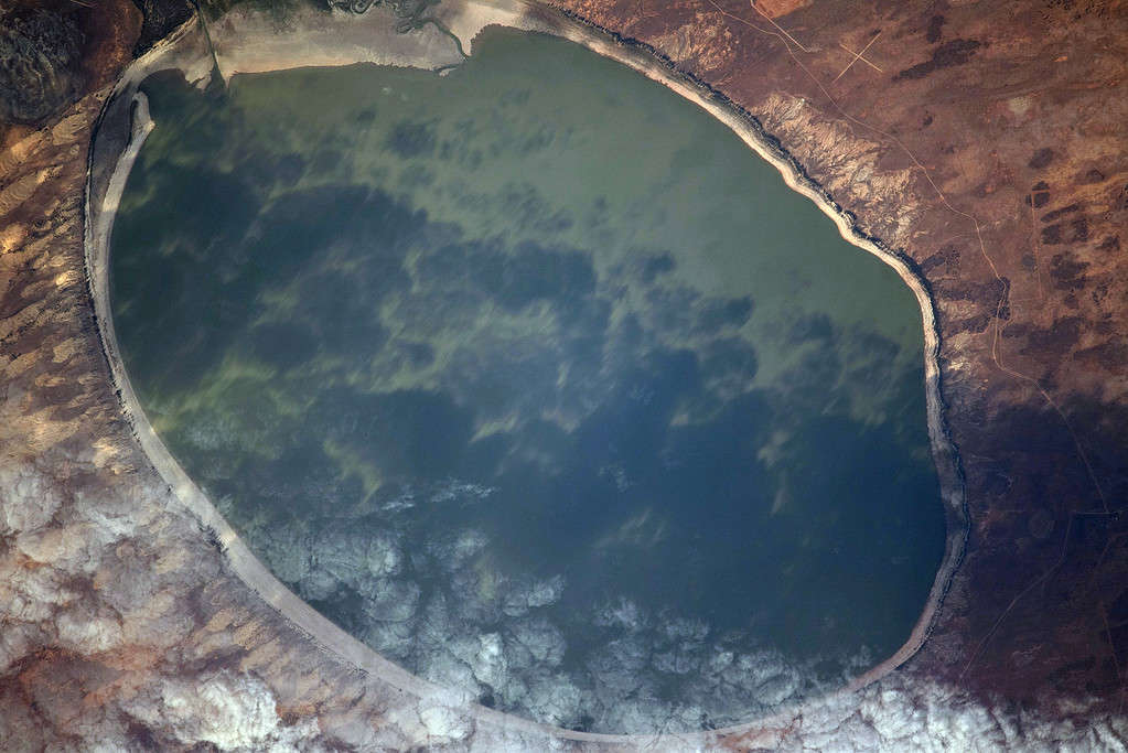 Lake Victoria in New South Wales, Australia, is pictured from the International Space Station as it orbited 269 miles above.