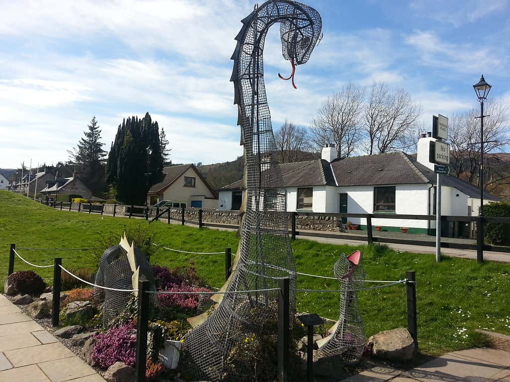 Wire statue of the Loch Ness Monster