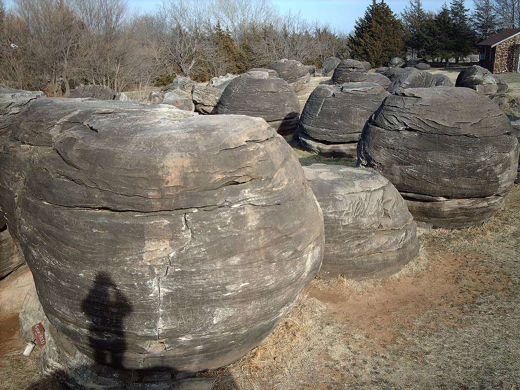 Dakota Sandstone spheres in Rock City, Kansas