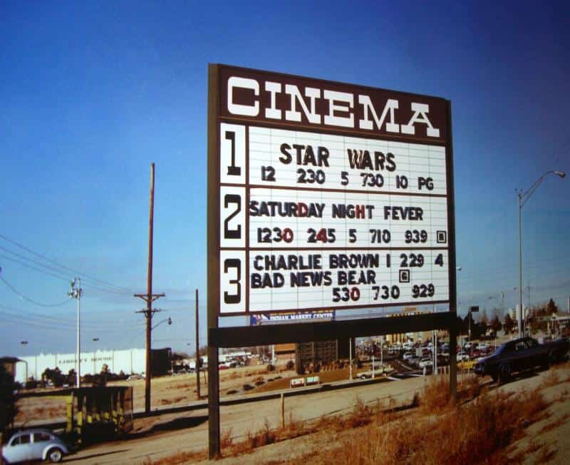 Star Wars movie sign, 1977