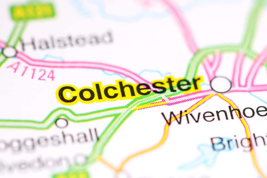 Colchester. United Kingdom on a map
