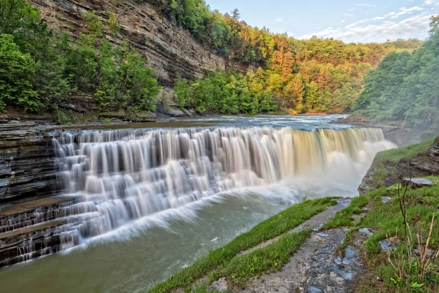 The Lower Falls At Letchworth State Park In New York.  Also Known As The Grand Canyon Of The East.