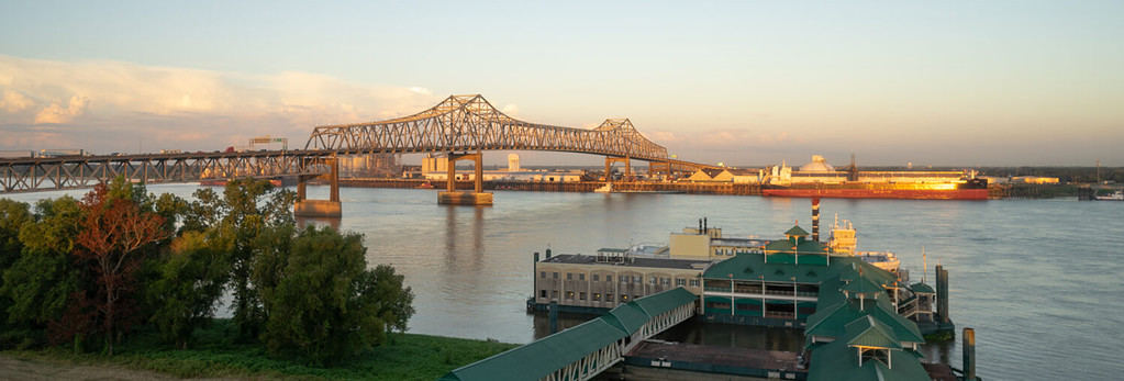 Horace Wilkinson Bridge carries Interstate 10 in Louisiana across the Mississippi River from Port Allen in West Baton Rouge Parish to Baton Rouge in East Baton Rouge Parish.