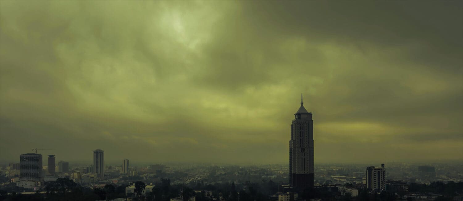 A shot of Nairobi City, capturing one of the towers UAP. Edited to enhance the gloomy morning when the photo was taken
