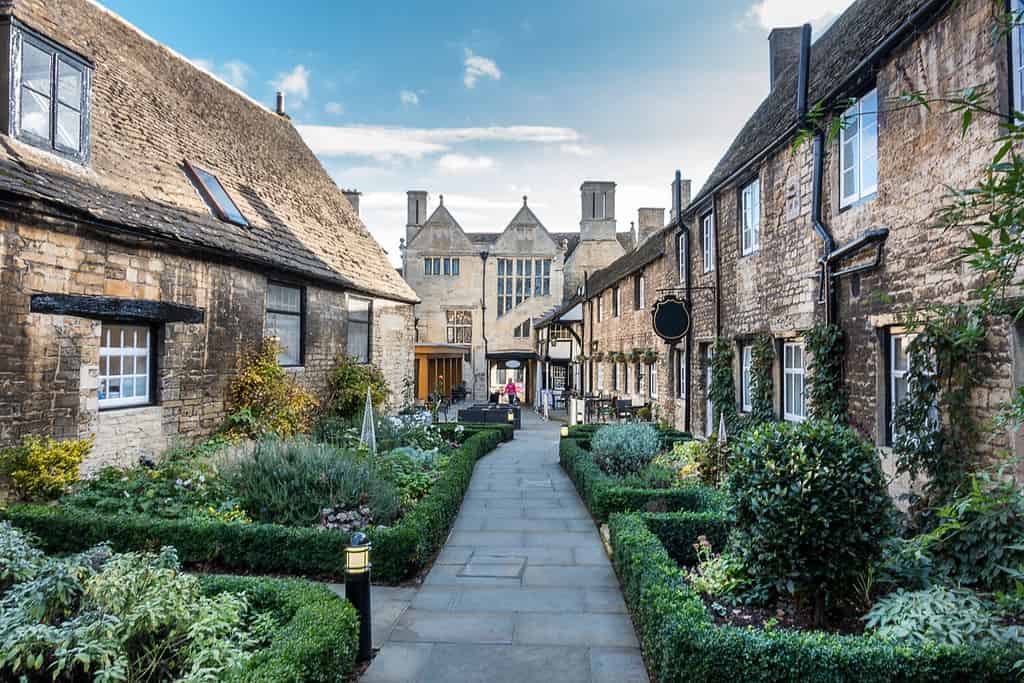 Street scene in Oundle in the English county of Northamptonshire