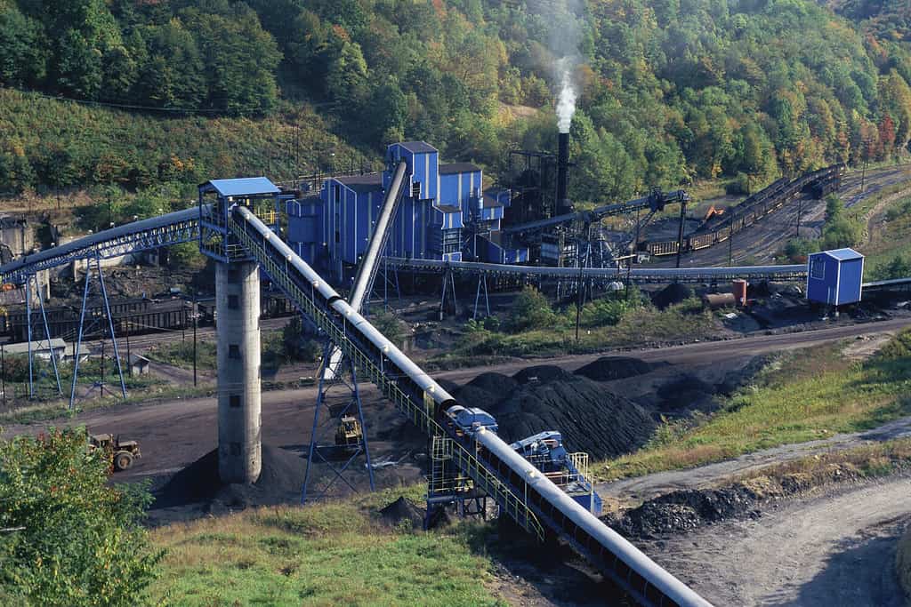 Aerial view of a coal mine in West Virginia