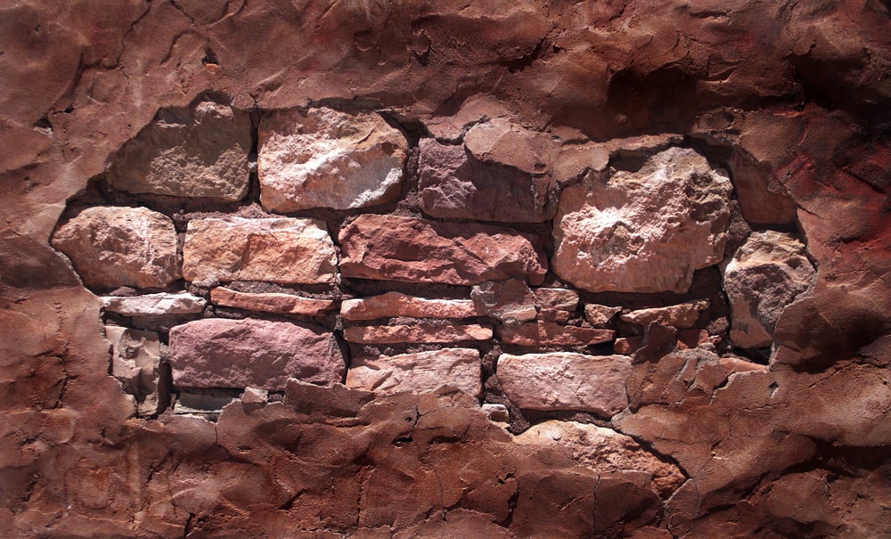 Brick wall at the Kinishba Ruins in Arizona