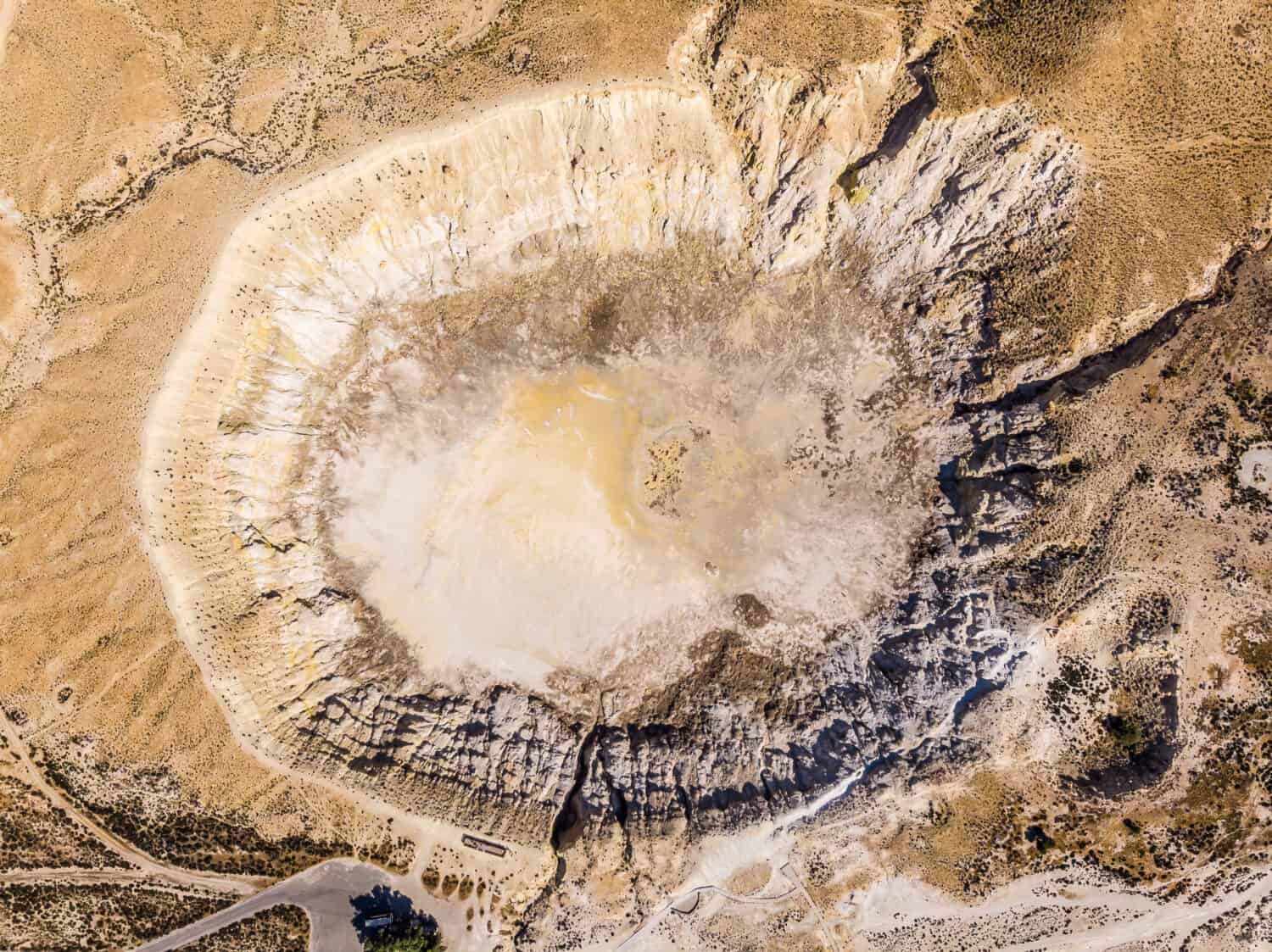 Nisyros Volcano Crater from above 