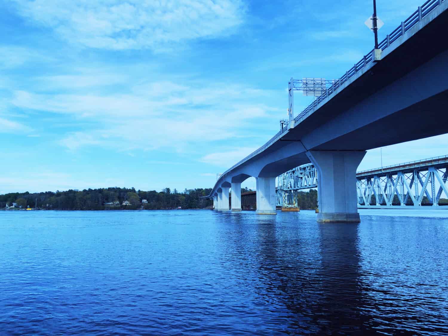 The Sagadahoc Bridge and The Carlton Bridge between the City of Bath and the town of Woolwich, Maine, carrying U.S. Route 1 (US 1) over the Kennebec River.