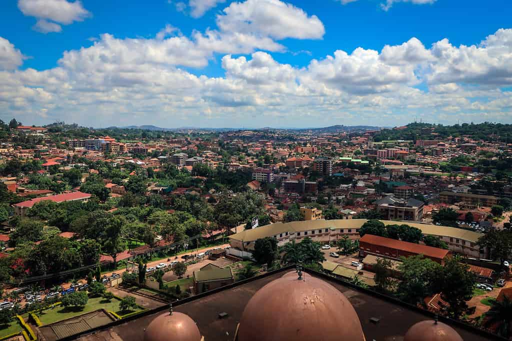 Panoramic view of Kampala city from Gadafi Mosque, Uganda