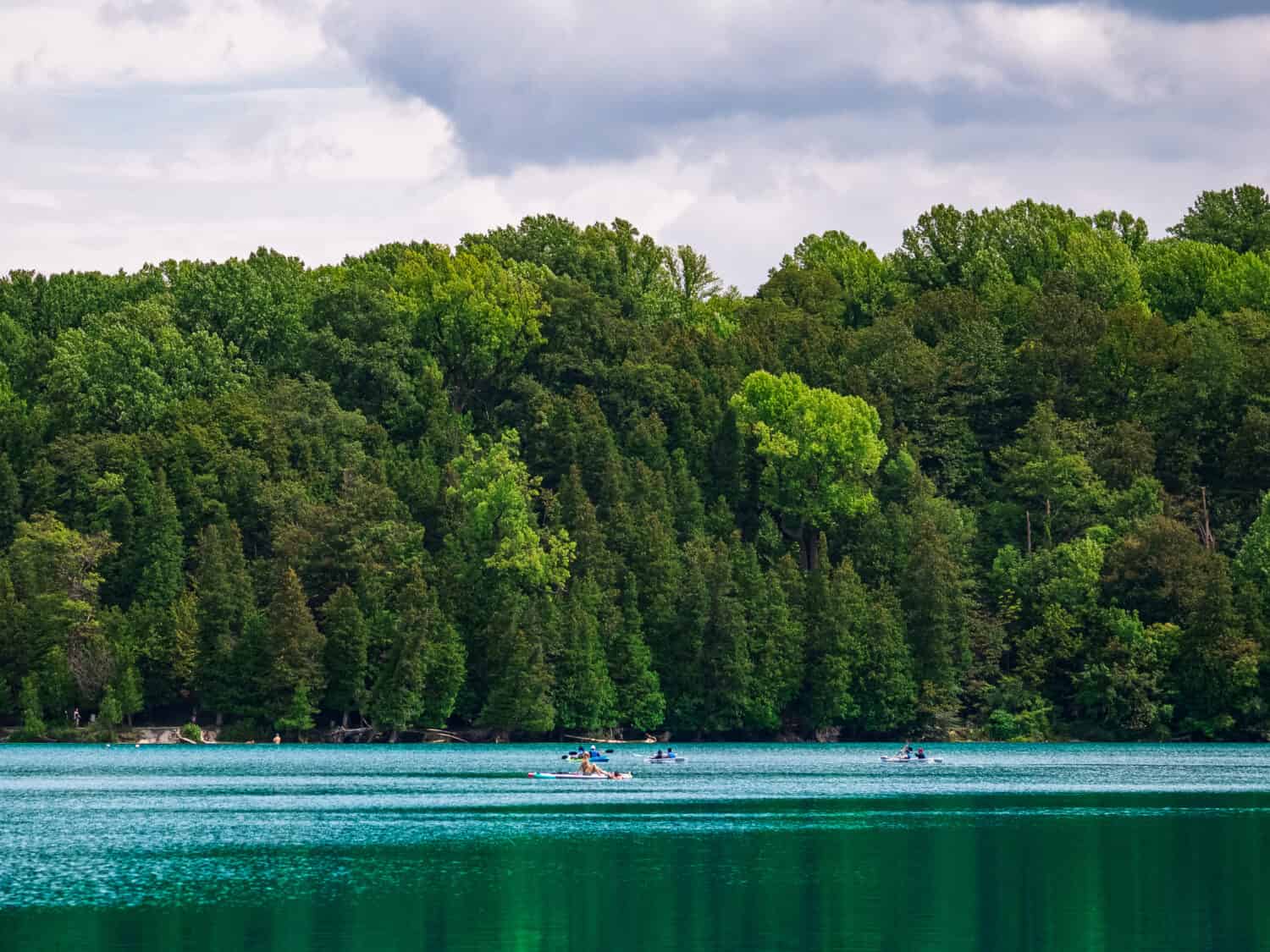 Landscape shot of green lakes state park in Fayetteville New York