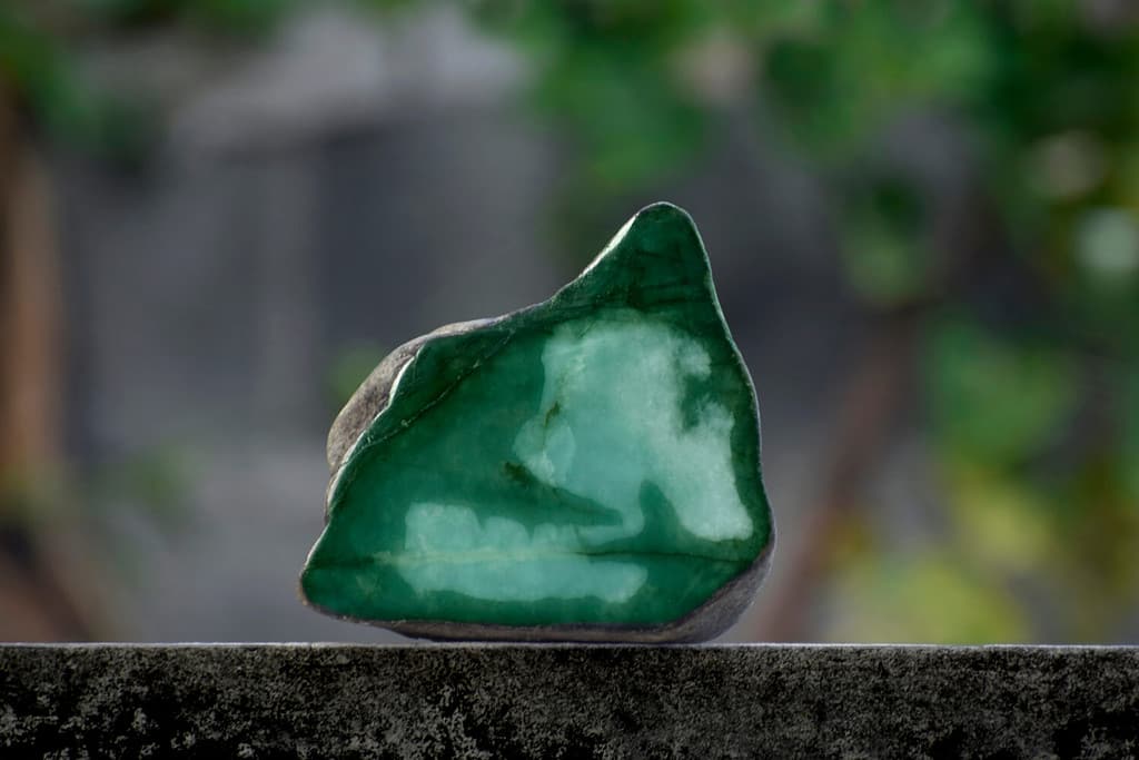 Jade is a real natural jade, lumps on a beautiful natural background.