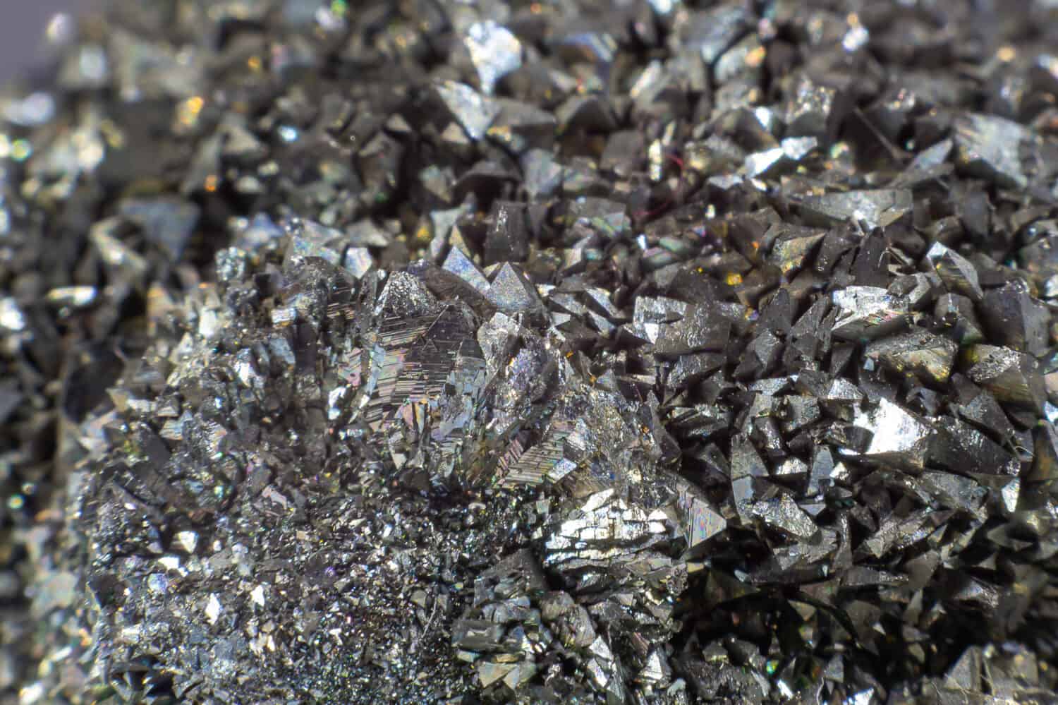 Close up on a metallic Marcasite mineral stone