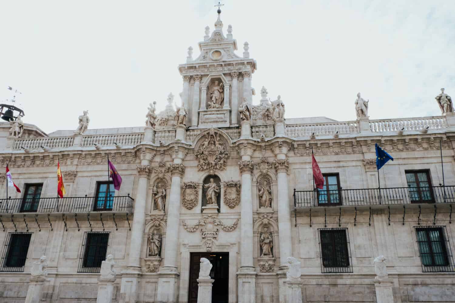 Baroque facade of the University of Valladolid, Spain