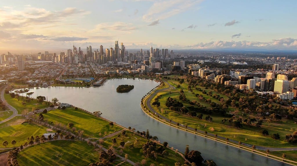 Video of Melbourne City with Drone