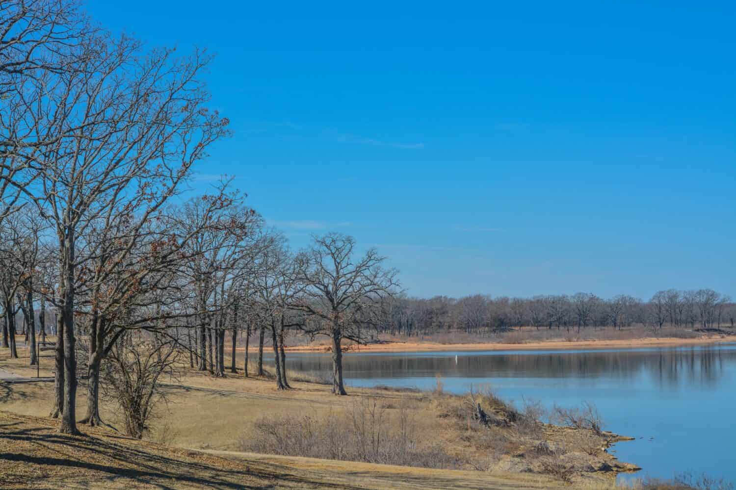Beautiful view of Lake Texoma's Shoreline in Kingston, Bryon County, Oklahoma