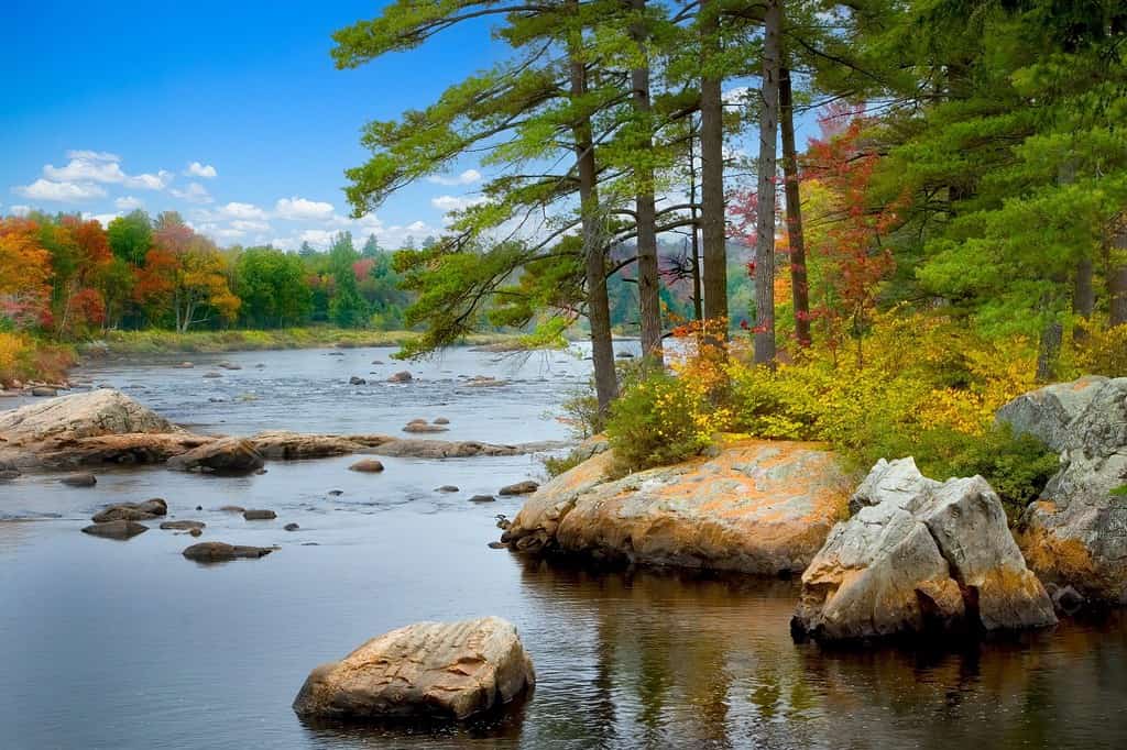 Moose River in the Adirondcak Mountains of New York State in the USA