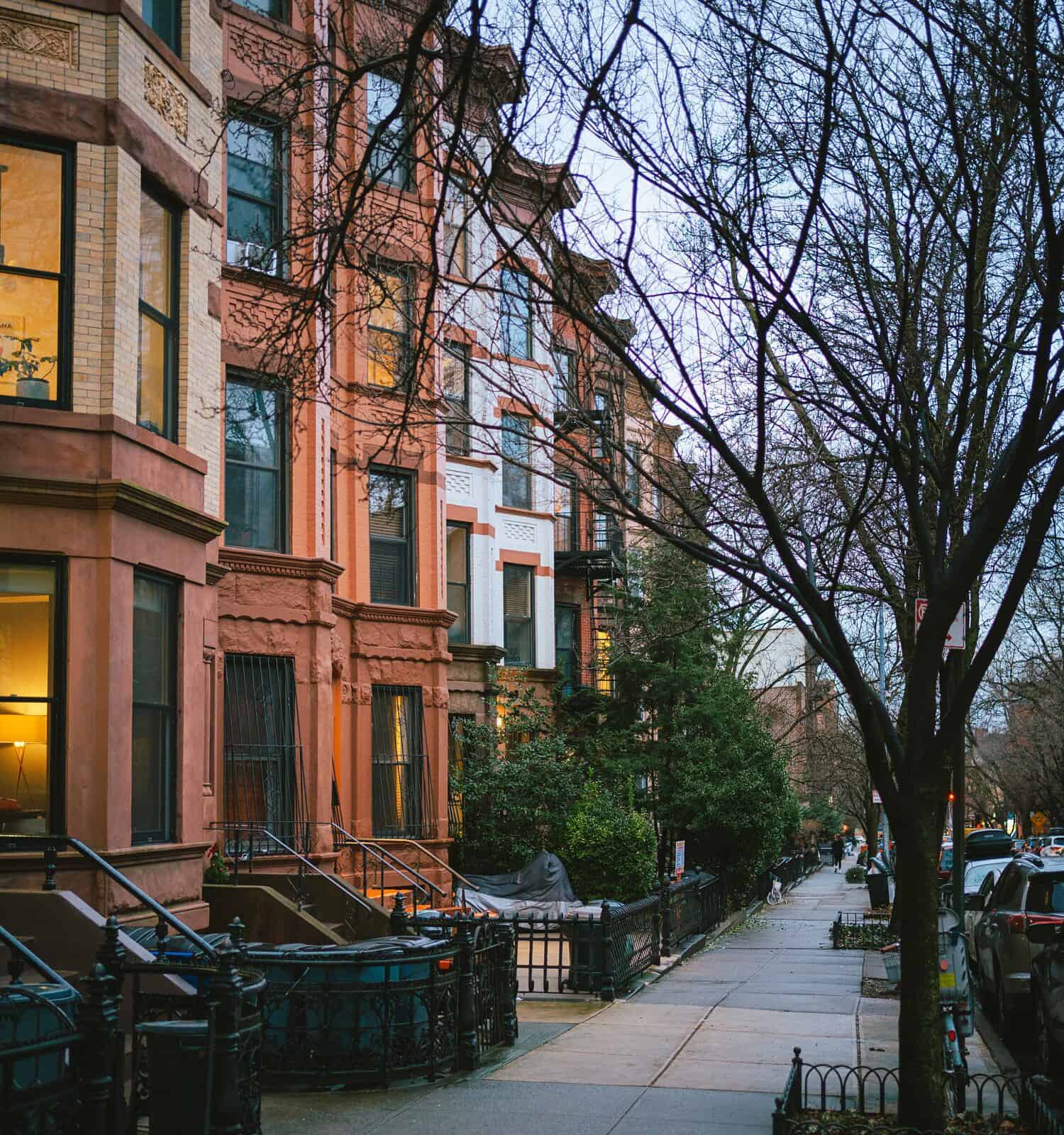 Beautiful houses in Park Slope, Brooklyn, New York