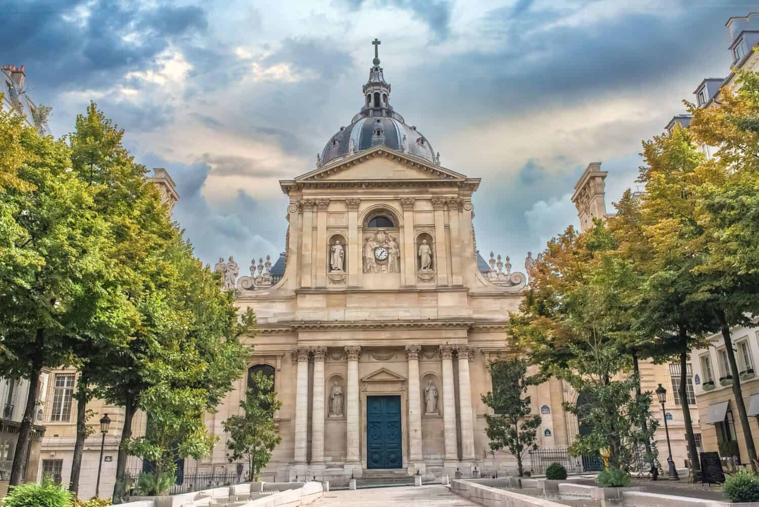 Paris, the Sorbonne university in the Quartier latin, beautiful monument