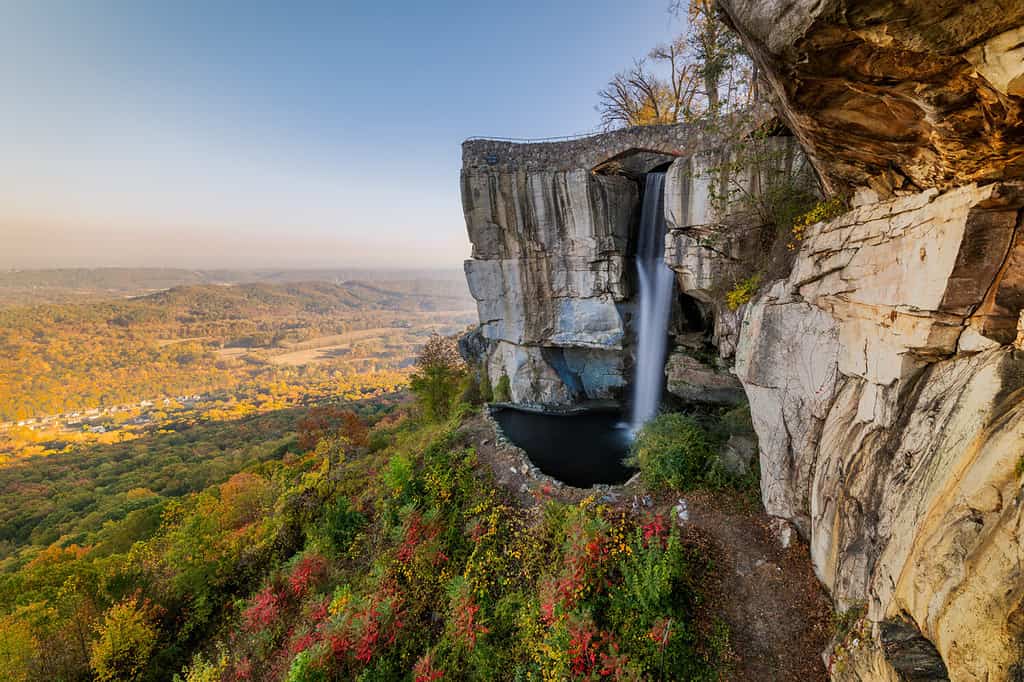 High Falls and Lovers Leap in Rock City in Lookout Mountain, Georgia