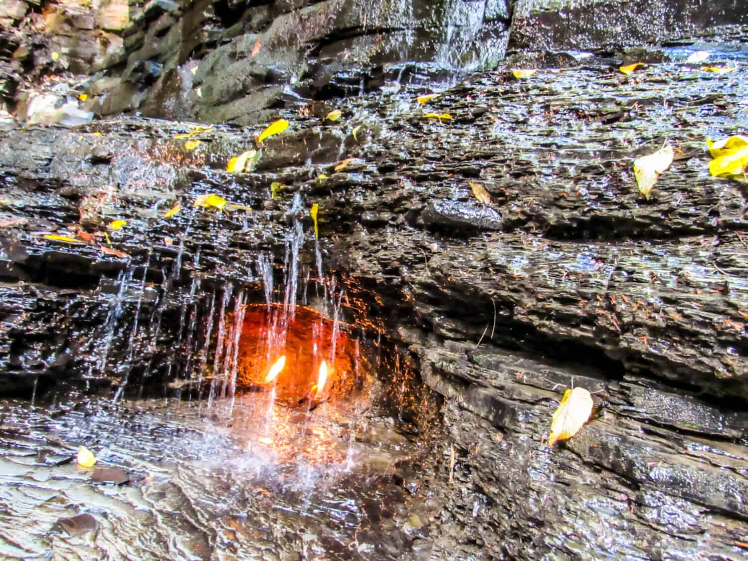 Eternal Flame Falls located in Orchard Park, New York