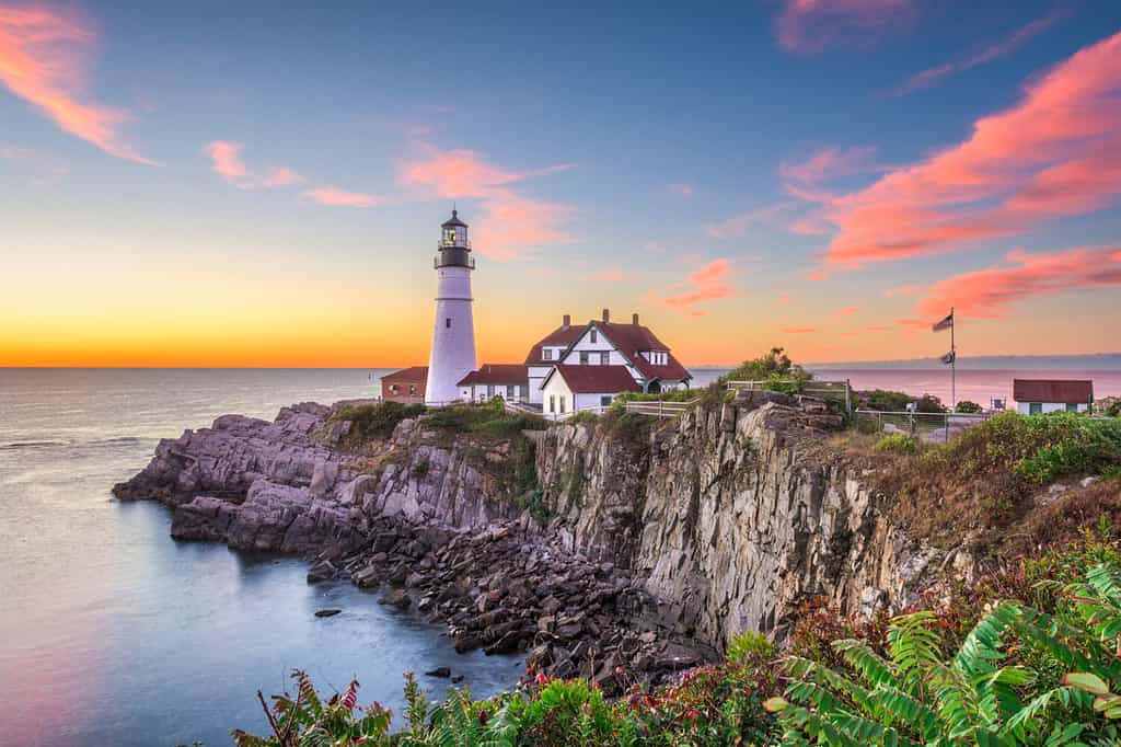 Portland, Maine, USA at Portland Head Light.