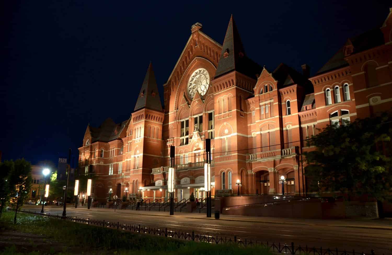 The Cincinnati Music hall spot lighted during the opening night of the spring season