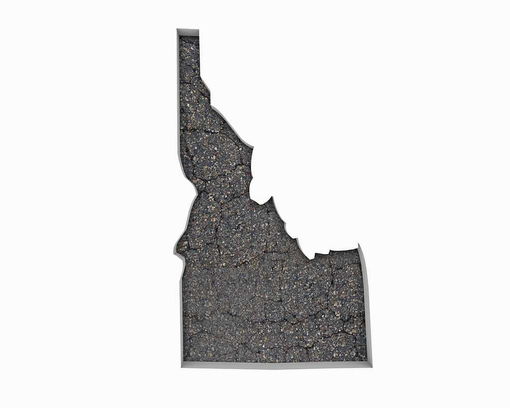 Idaho ID Road Map Pavement Construction Infrastructure 3d Illustration
