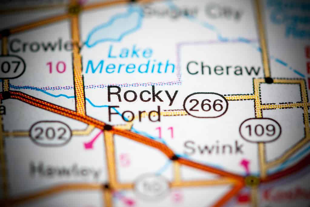 Rocky Ford. Colorado. USA on a map