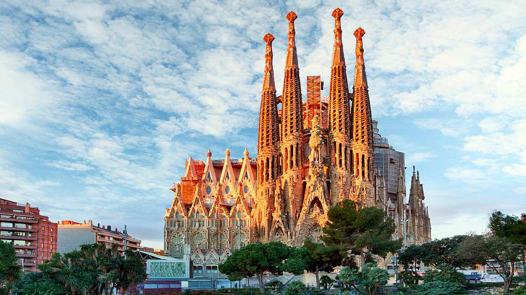 Sagrada Familia basilica in Barcelona. The Antoni Gaudi masterpiece has become a UNESCO World Heritage Site in 1984.