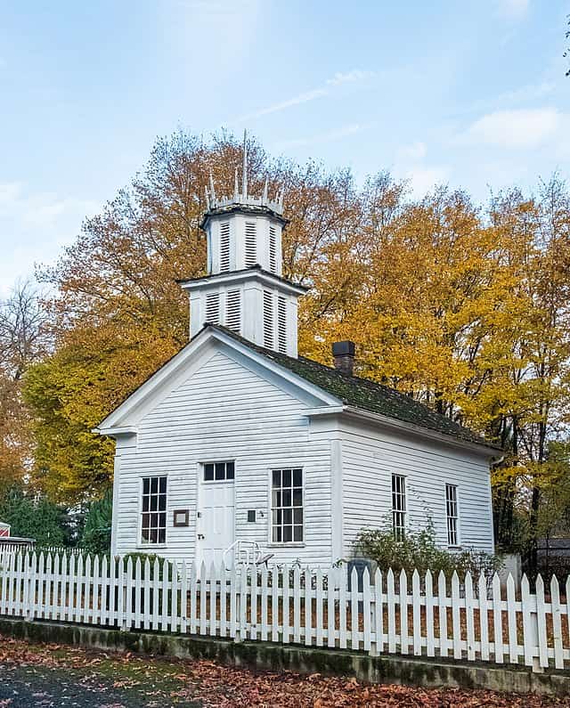 Oldest standing building in the state of Washington, with beautiful fall colors.