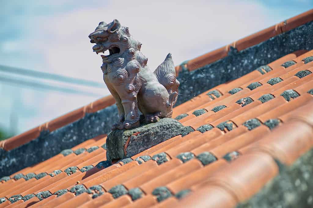 Traditional Okinawan roof top tiles