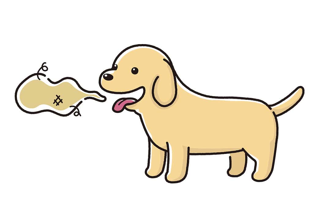 Dog Bad Breath. vector illustration.