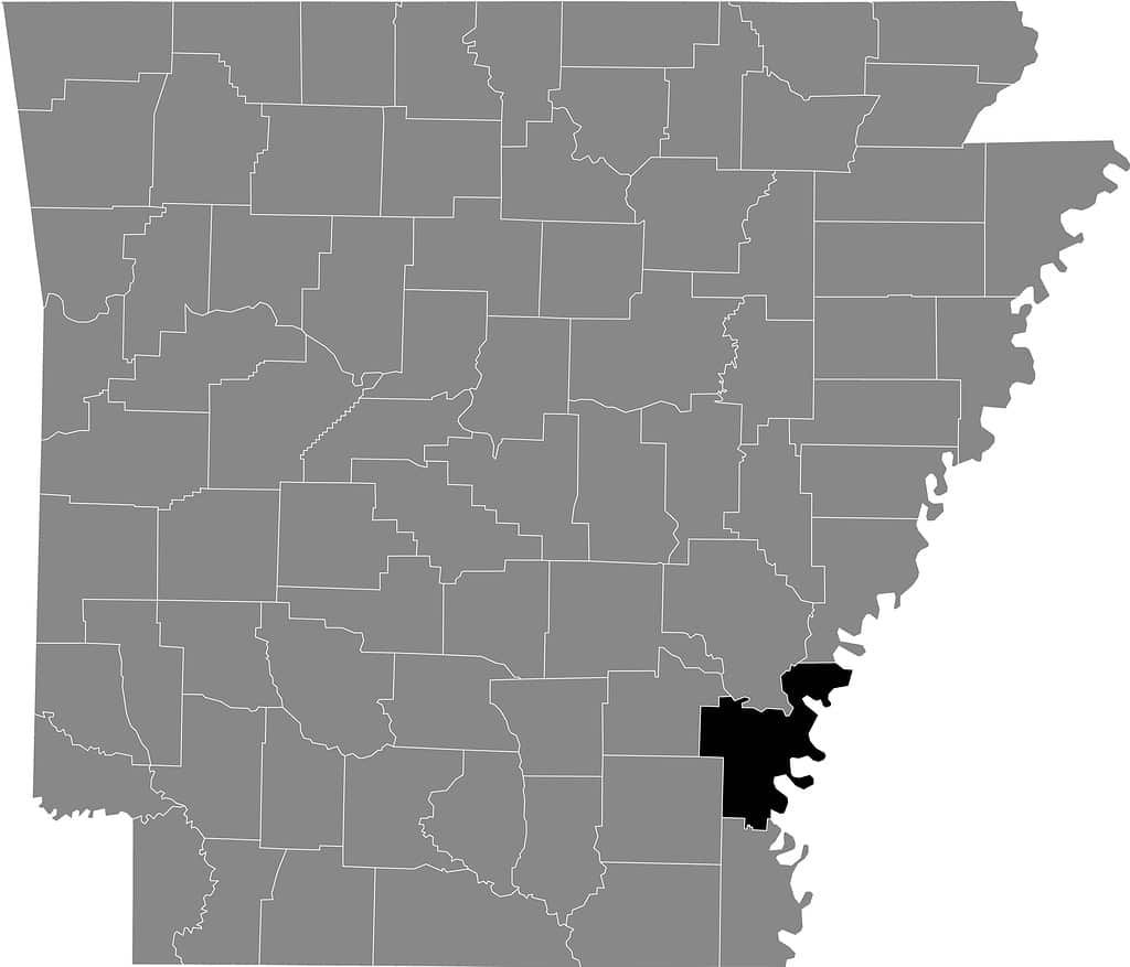 Location map of the Desha county of Arkansas, USA