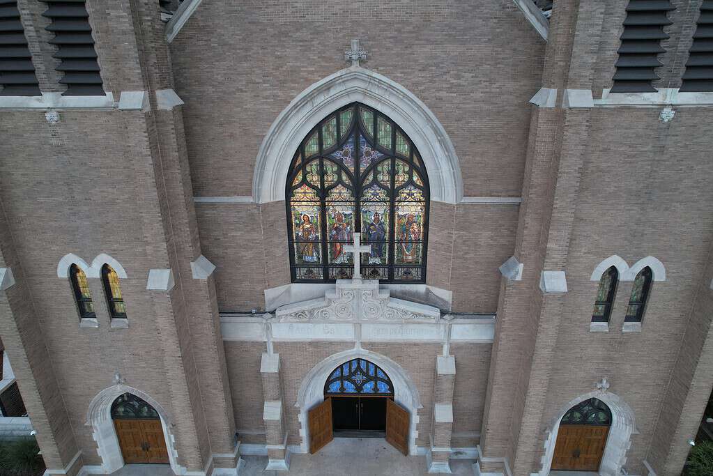 Tulsa's holy family cathedral entrance