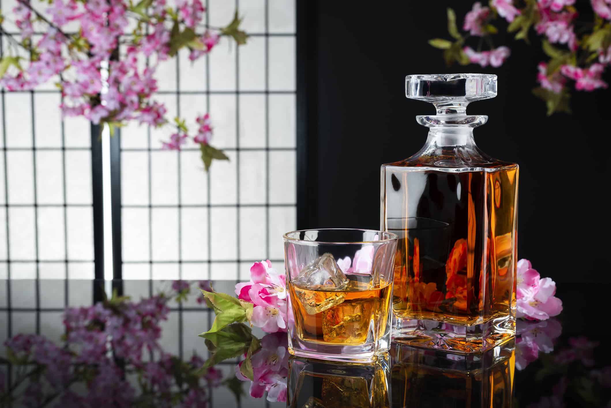 Japanese Whisky with Cherry Blossoms