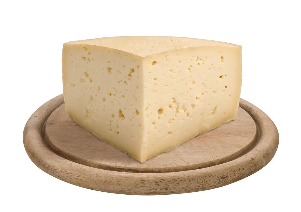 piece of Asiago cheese