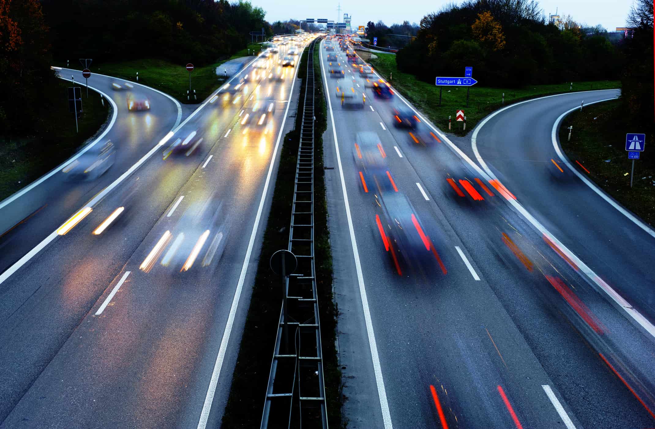 cars driving with high speed on german Autobahn