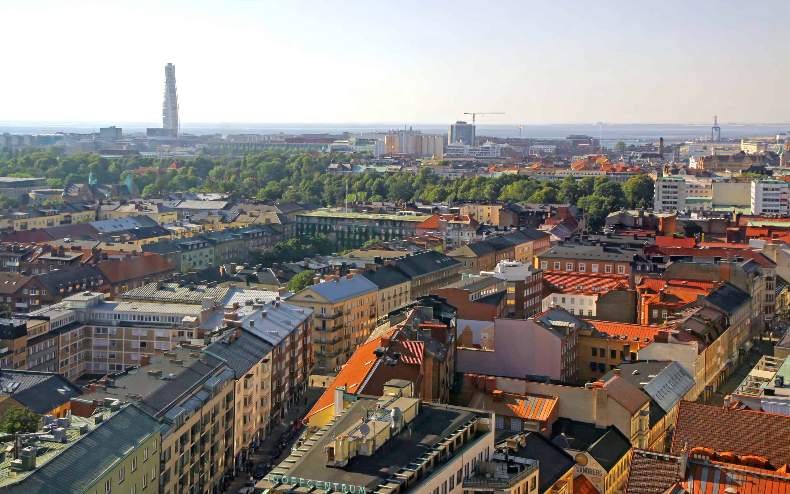 Aerial view of Malmo city, Sweden