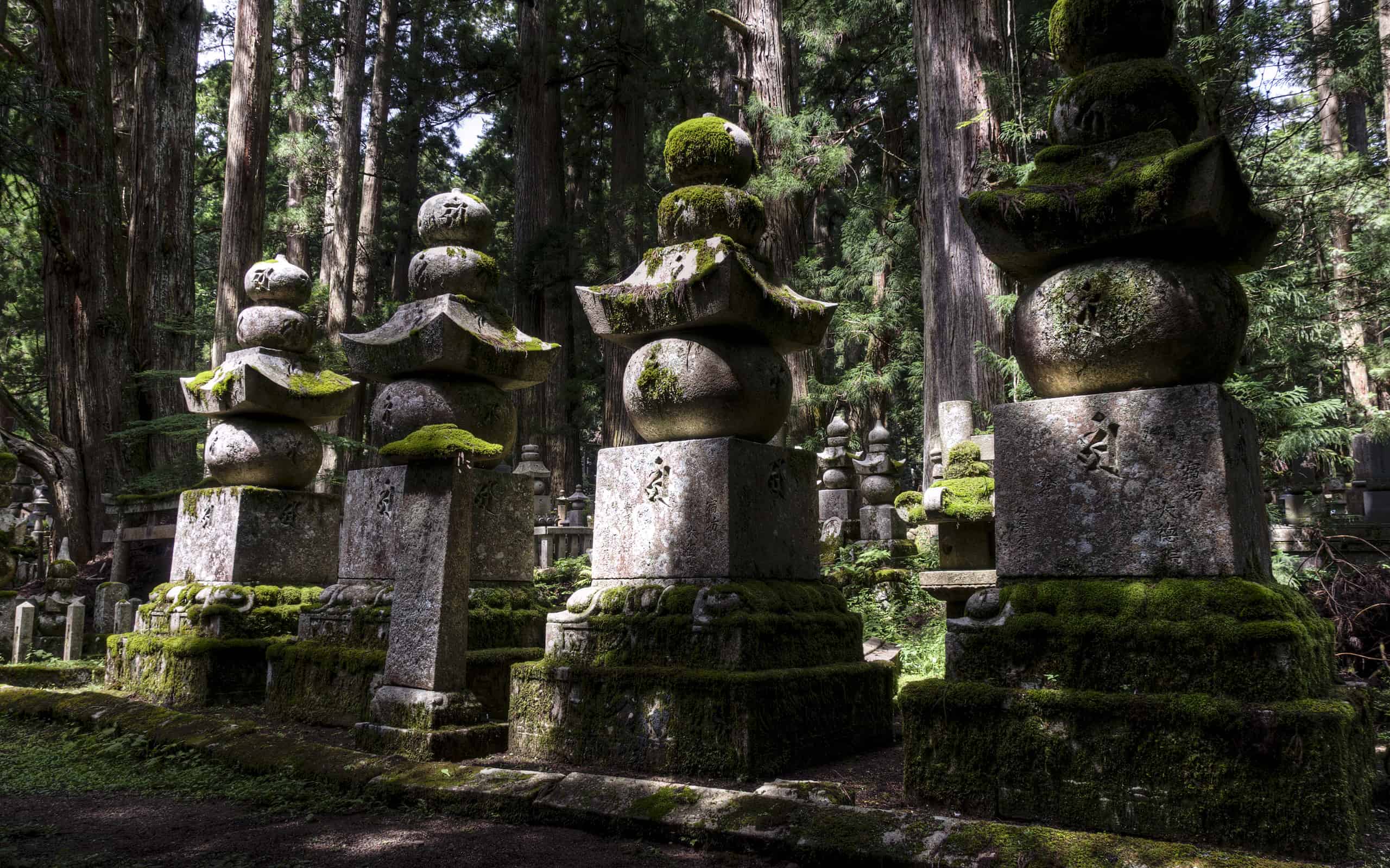 Thombstones at Okunoin cemetery, Koya san, Japan
