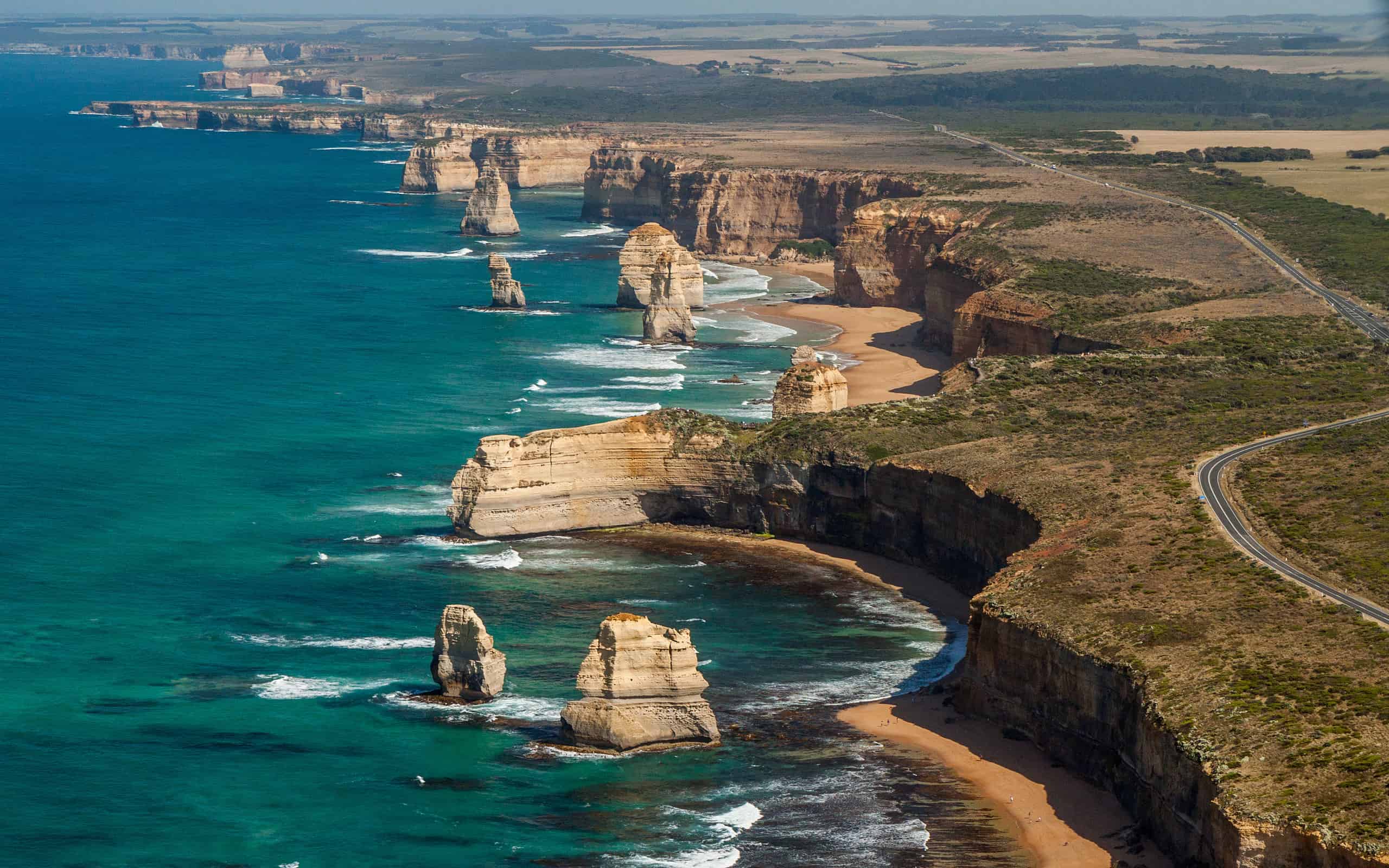 The Twelve Apostles and Great Ocean Road from the air