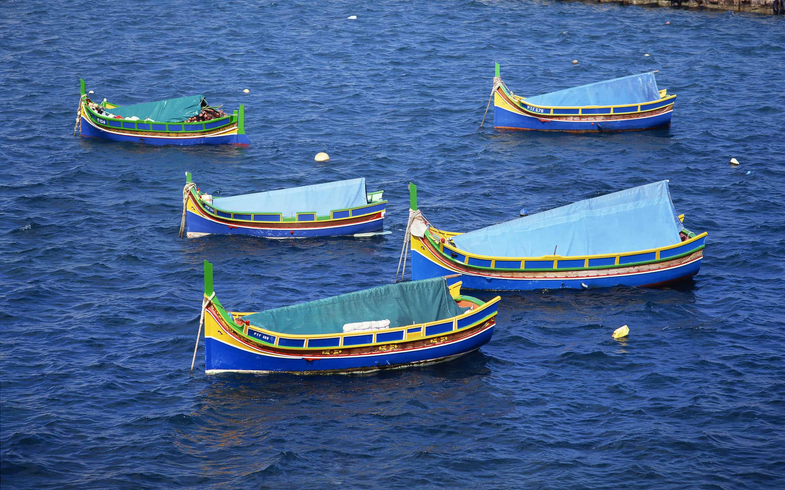 Covered boats in Saint Paul's Bay, Malta