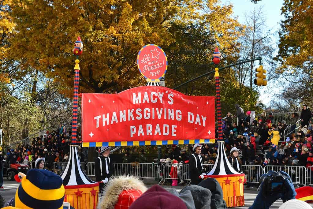 Image of the Macy's Thanksgiving Day parade as taken in Central Park, New York City.