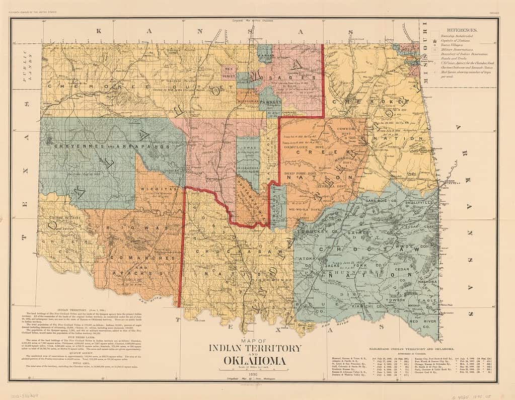 Map of Indian Territory and Oklahoma. LOC 2012586269