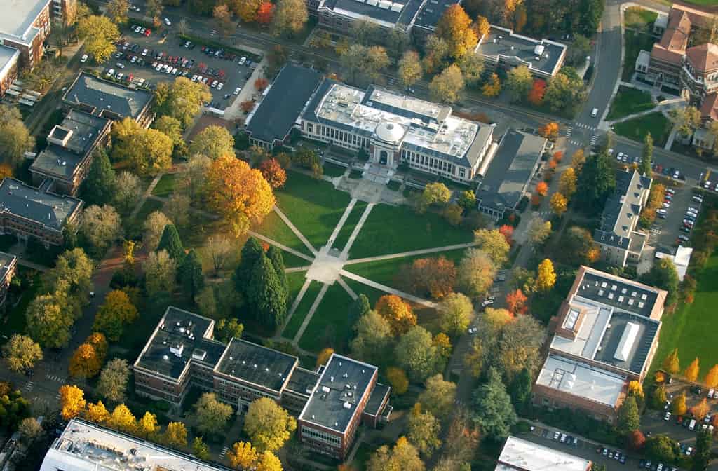 the Memorial Union at Oregon State. by air.