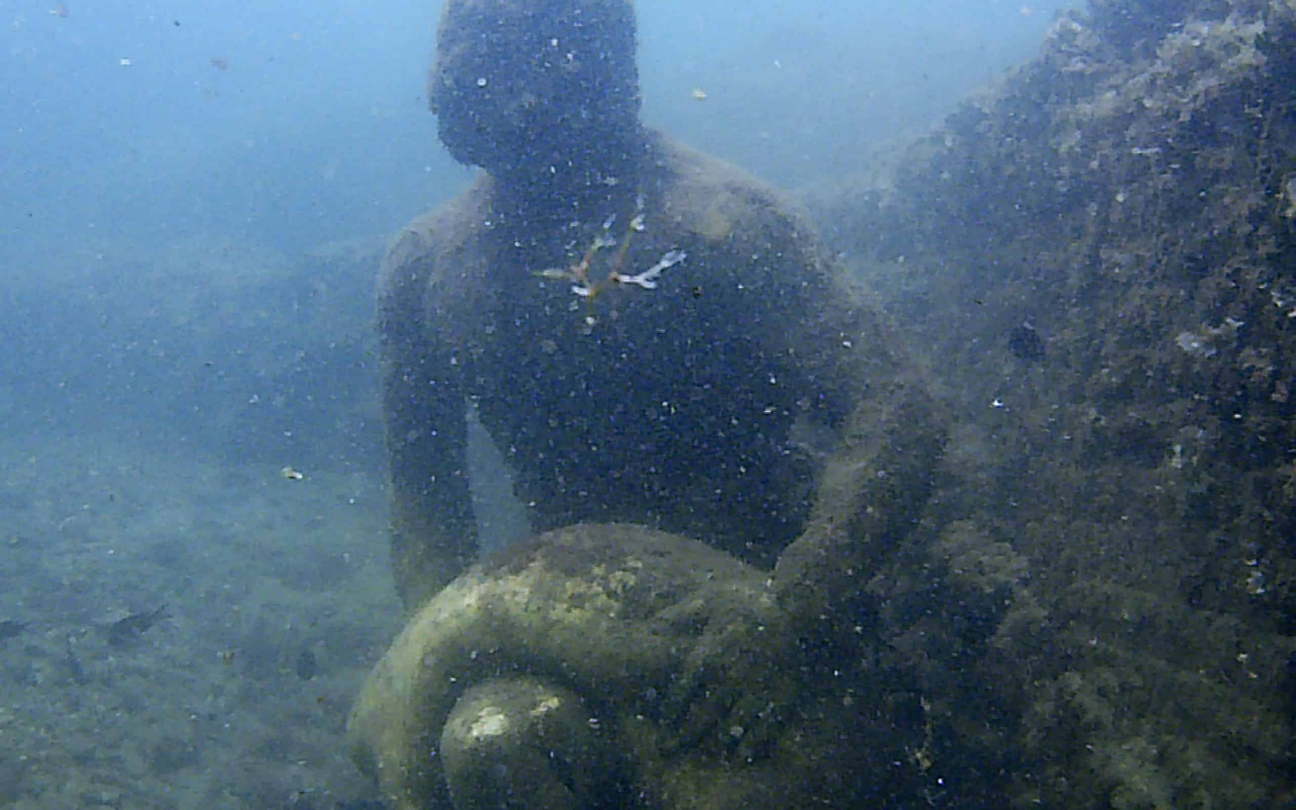 Ancient underwater Roman statue Baiae
