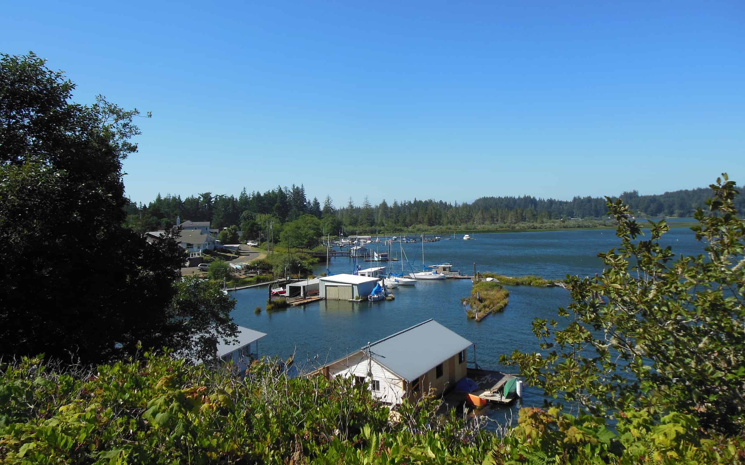 Siltcoos Lake at Dunes City, Oregon, a city on the coast in Lane County