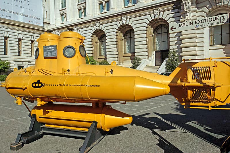 Anorep 1, at the Oceanographic Museum in Monaco, was the first submarine, used in 1966, by the celebrated marine explorer, Commander Jacques Cousteau.